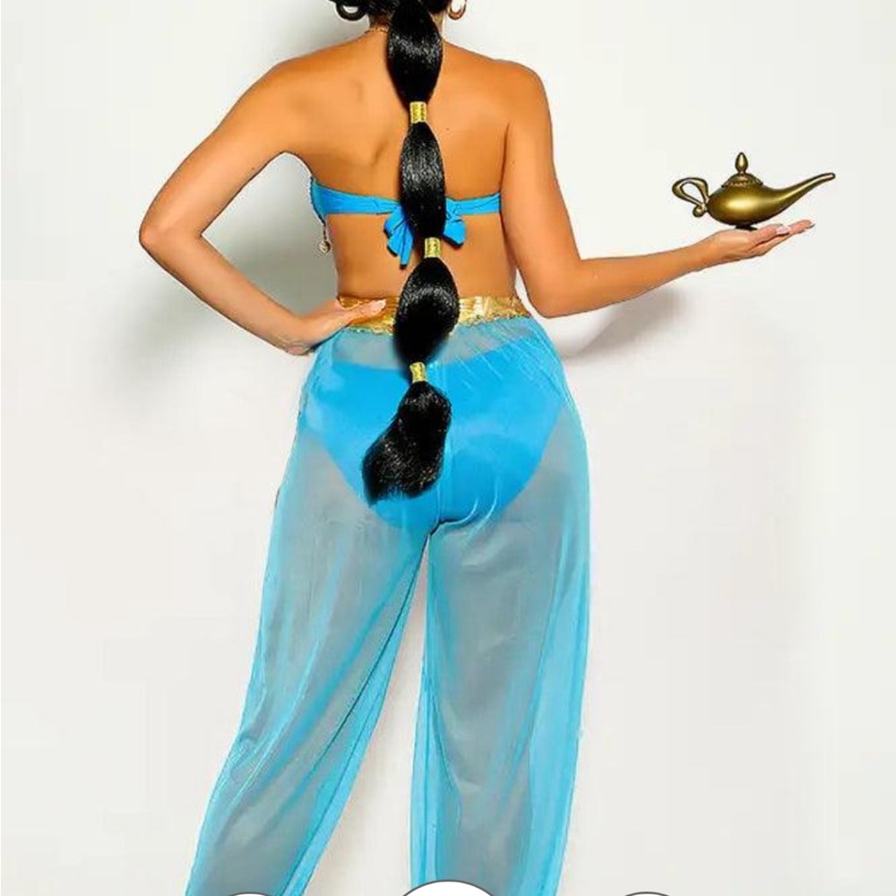 Women's Blue Sheer Two-Piece Set